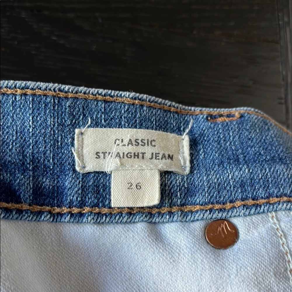 Madewell Classic Straight Blue Jeans Size 26 - Picture 7 of 15